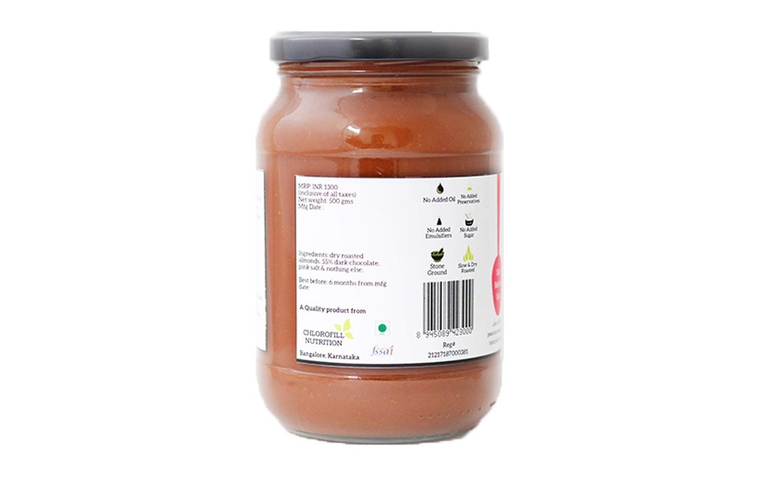 All Over Nuts 55% Dark Chocolate Almond Butter Crunchy   Glass Jar  500 grams